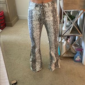 Snakeskin Flare Denim